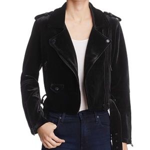 Blank NYC Black Velvet Moto/Biker Jacket Sz S